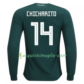 Divisa di Calcio Messico Chicharito 14 Prima Mondiali 2018 Manica Lunga
